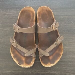 BIRKENSTOCK Mayari Birko-Flor Sandals Brown WOMENS 9 40 Shoes Straps
